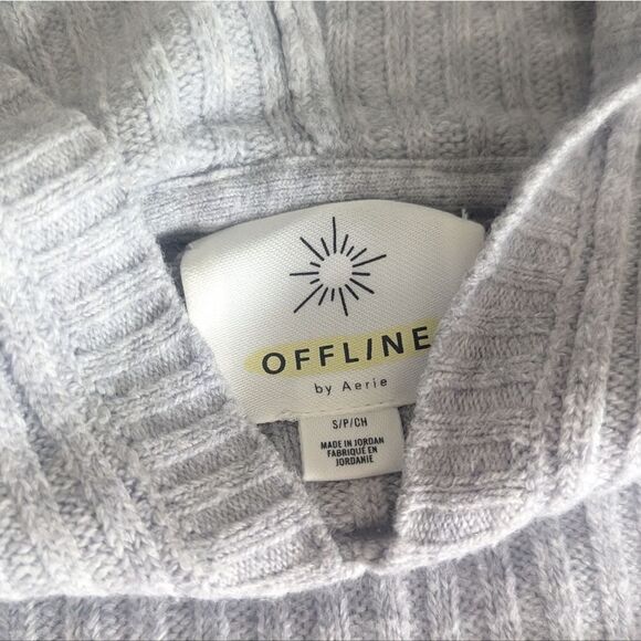 Aerie Offline Cropped Gray Sweater - Picture 4 of 7